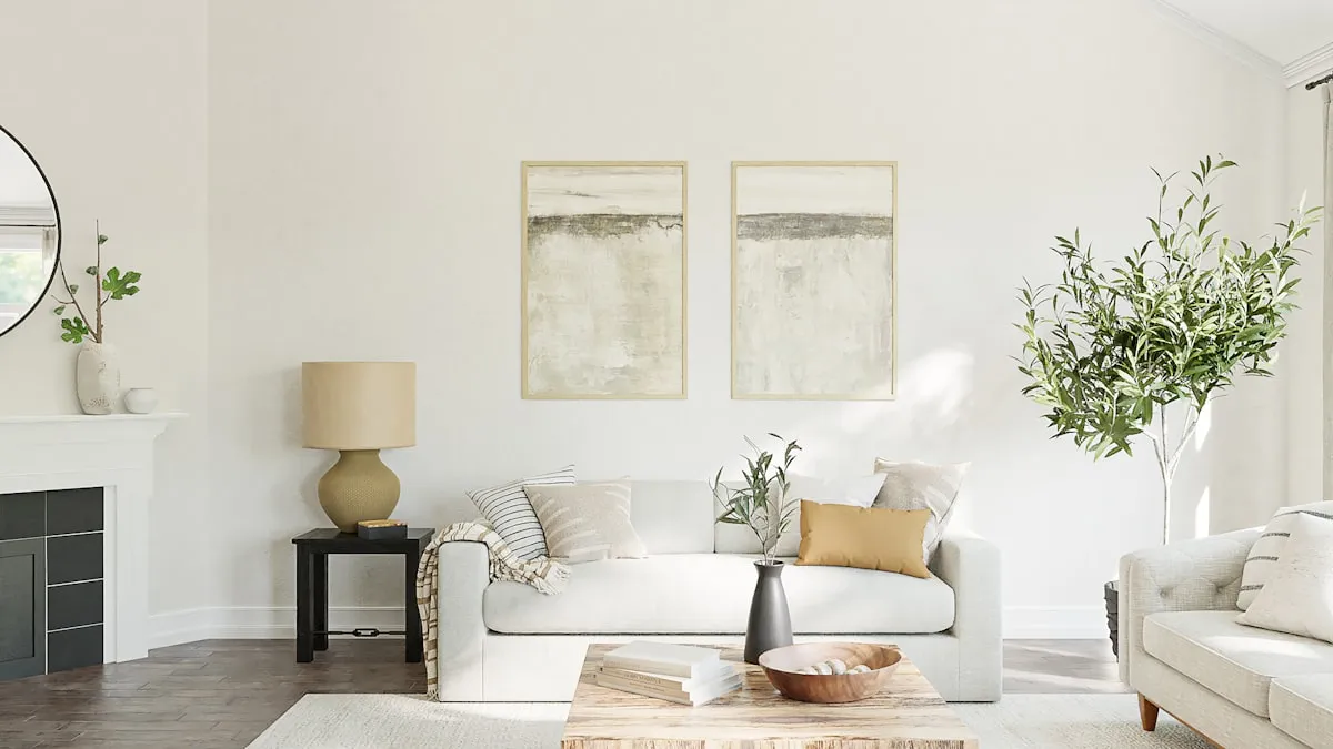 Bright, freshly cleaned living room in a Boston home